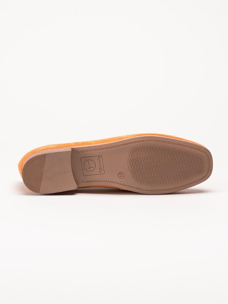 Tamaris - Orange loafers i mocka