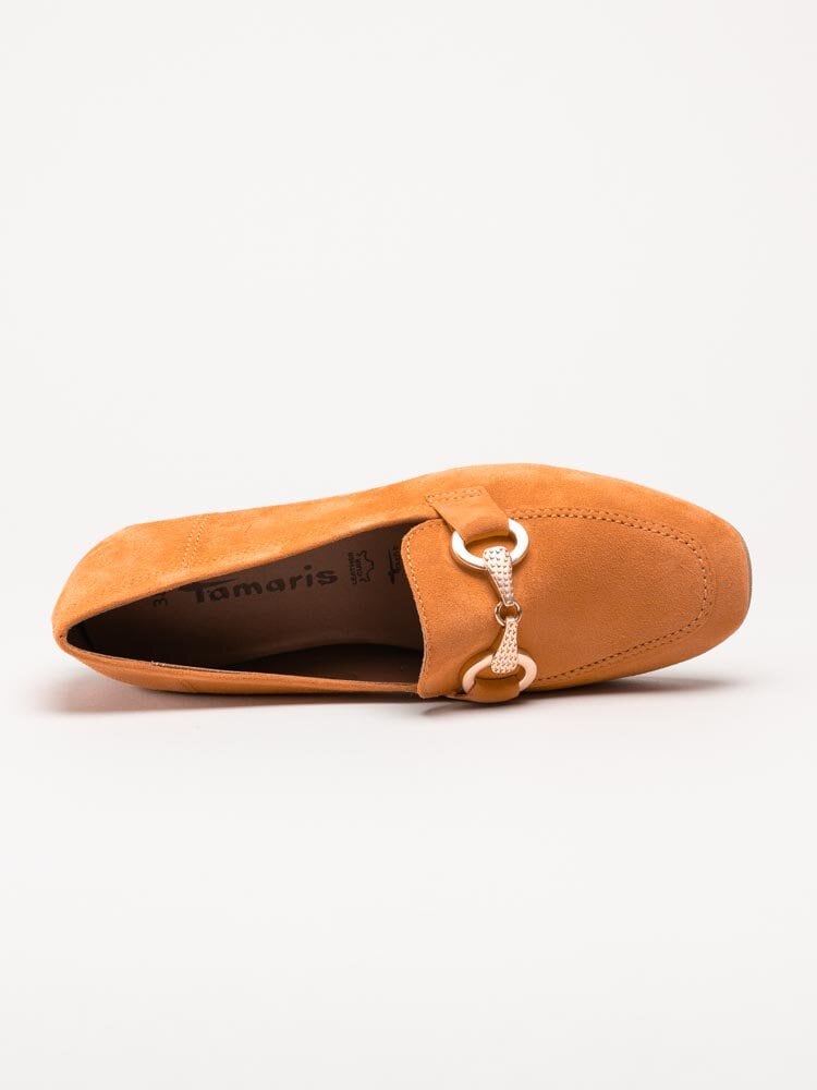 Tamaris - Orange loafers i mocka