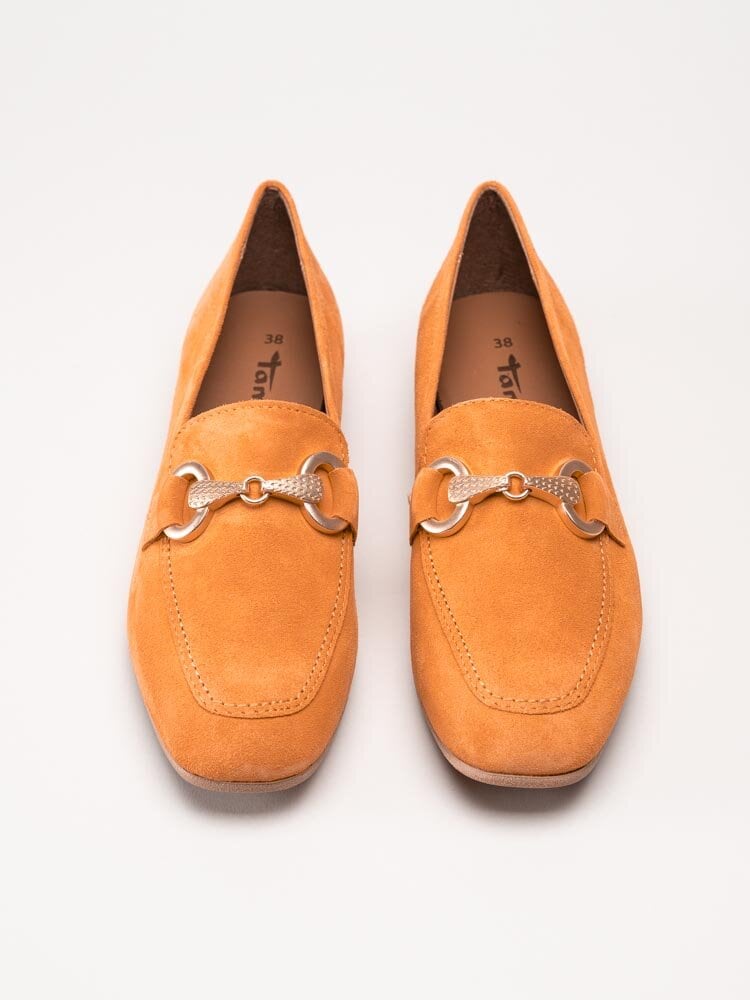 Tamaris - Orange loafers i mocka