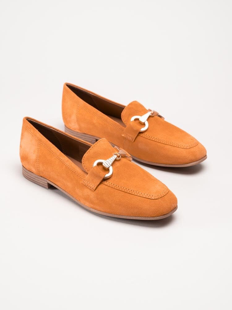 Tamaris - Orange loafers i mocka