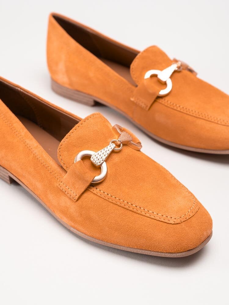 Tamaris - Orange loafers i mocka