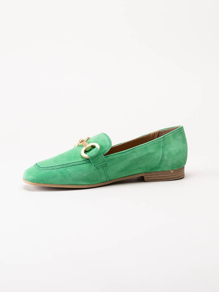 Tamaris - Gröna loafers i mocka