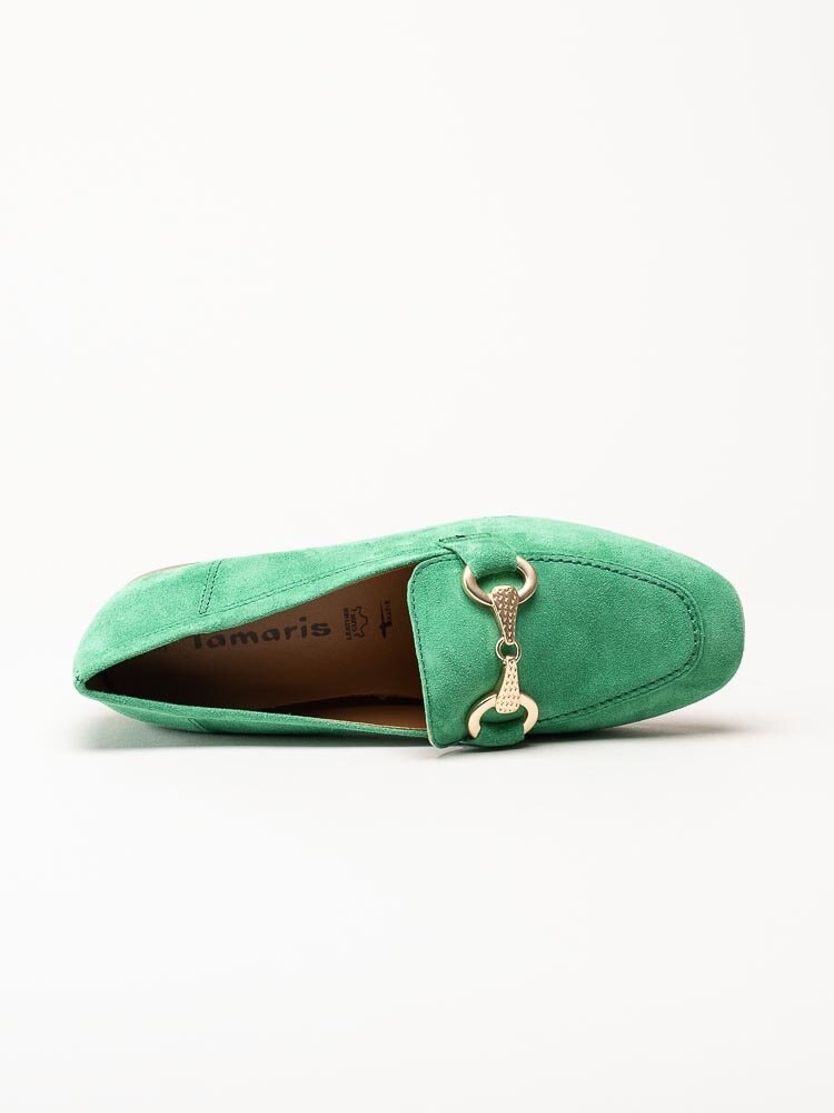Tamaris - Gröna loafers i mocka
