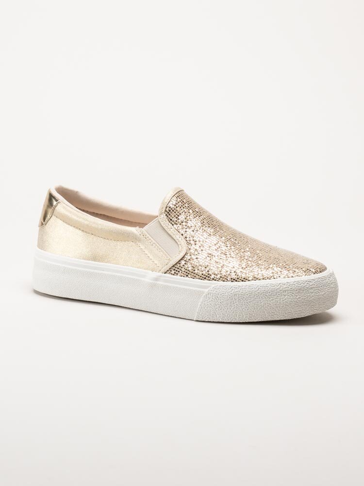 Tamaris - Guldglittriga slip on skor