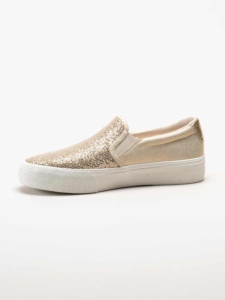 Tamaris - Guldglittriga slip on skor