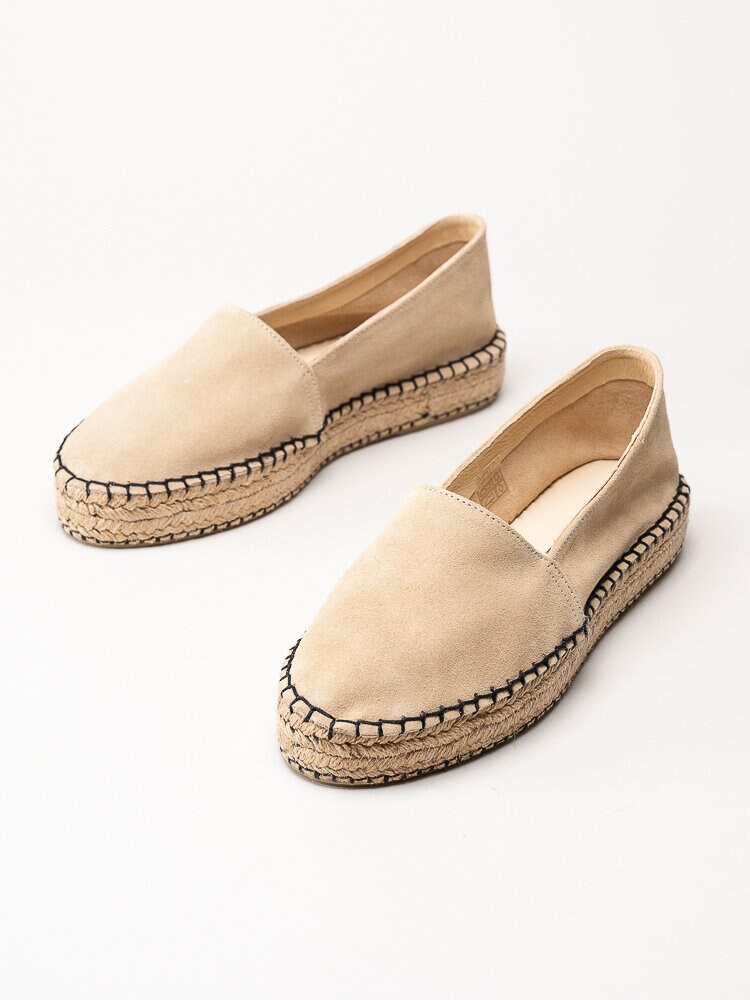 Alberville - Beige espadrillos i mocka