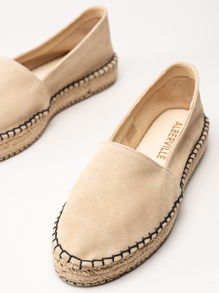 Alberville - Beige espadrillos i mocka