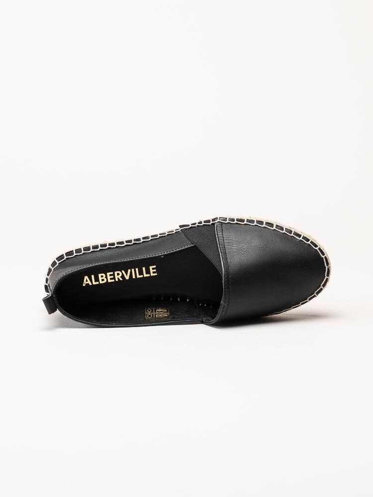 Alberville - Svarta espadrillos i skinn