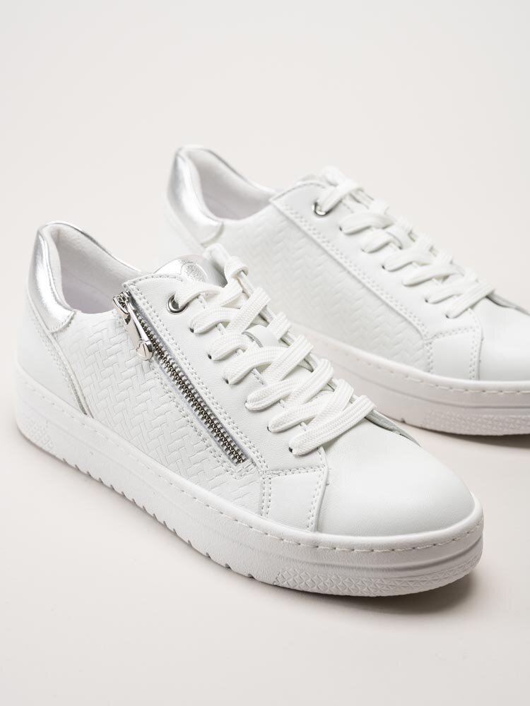 Marco Tozzi - Vita sneakers i skinnimitation