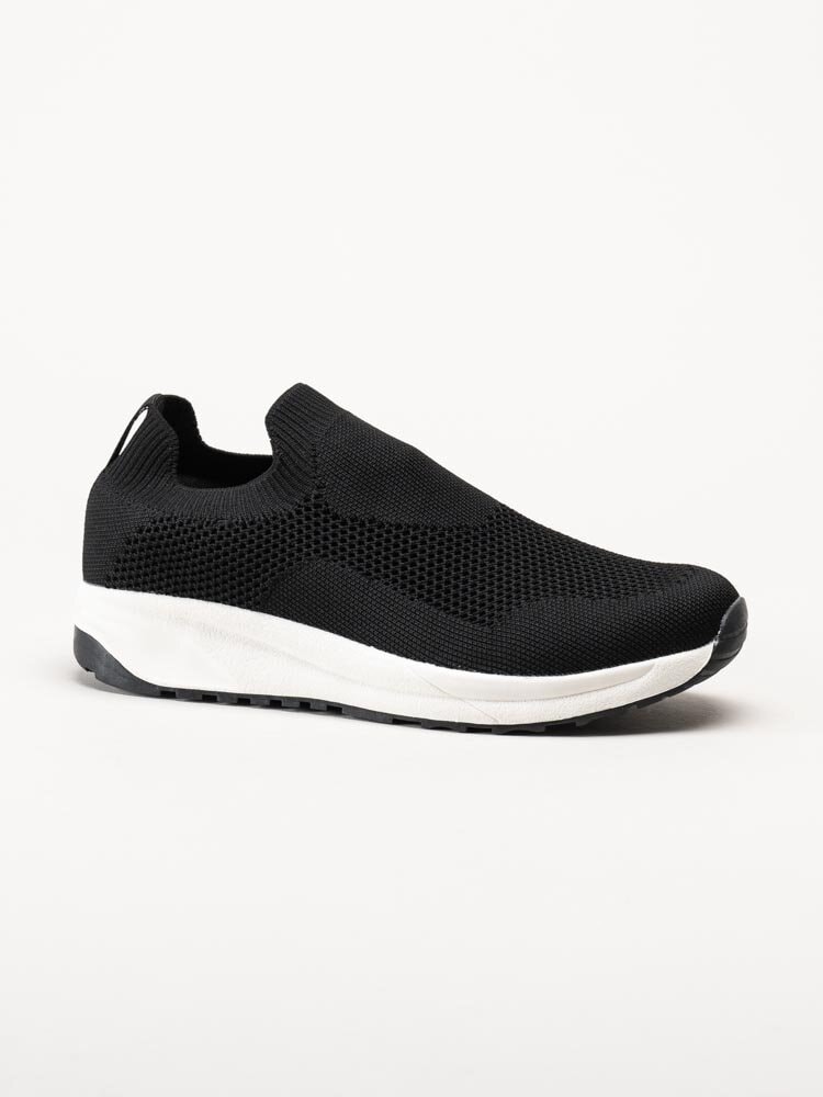 Exani - Ella - Svarta slip on sneakers i textil