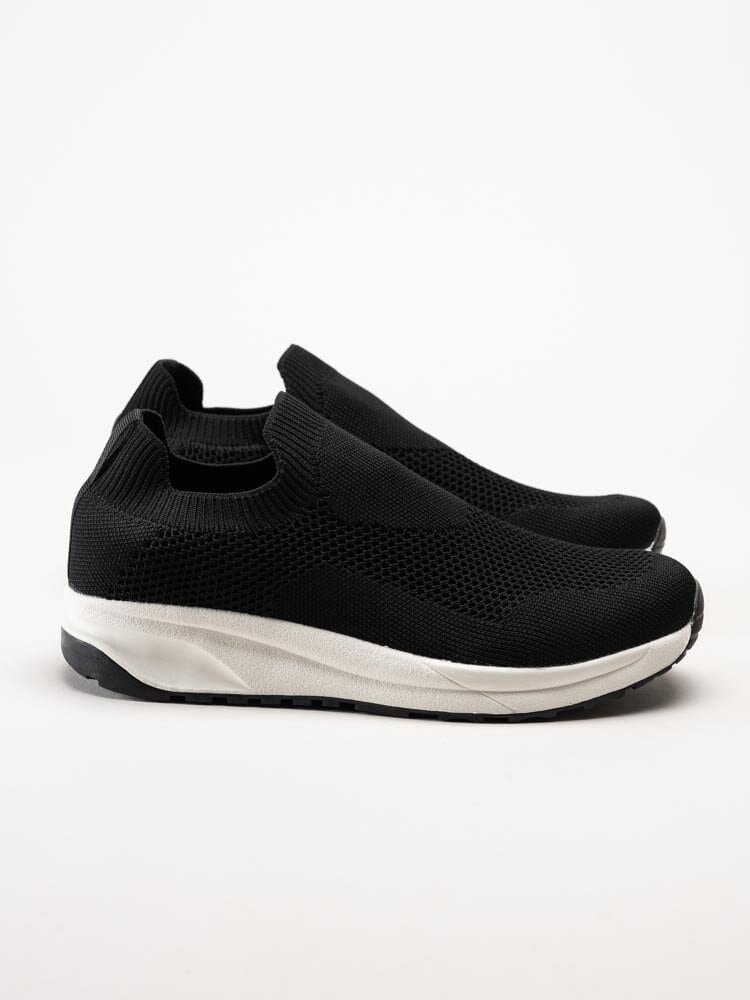 Exani - Ella - Svarta slip on sneakers i textil