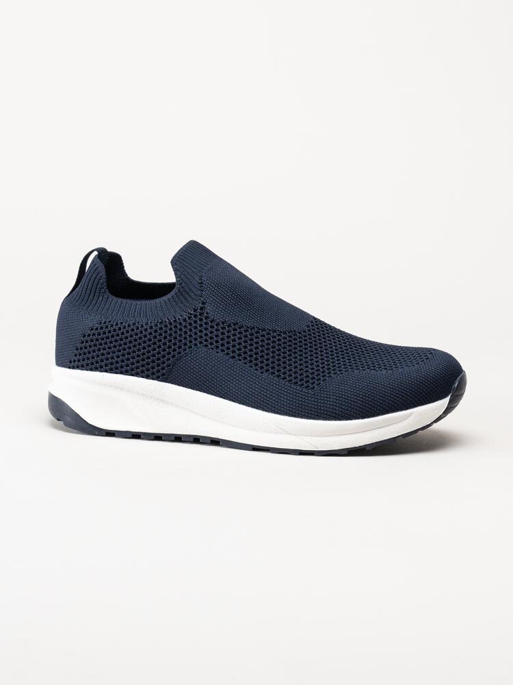 Exani - Ella - Mörkblå slip on sneakers i textil