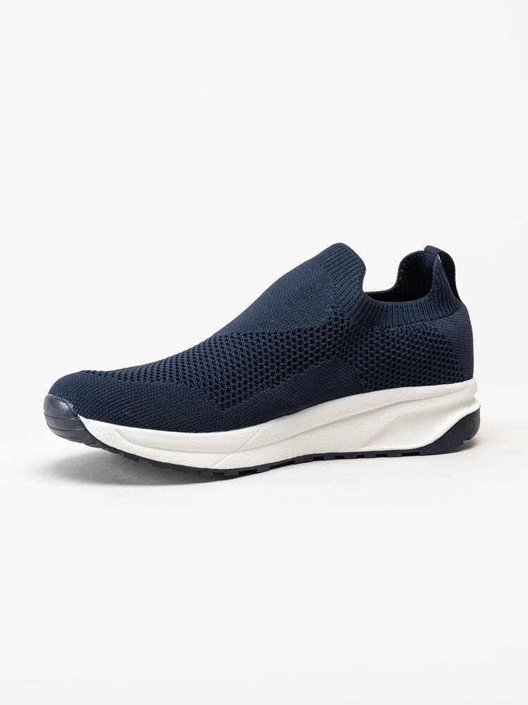 Exani - Ella - Mörkblå slip on sneakers i textil