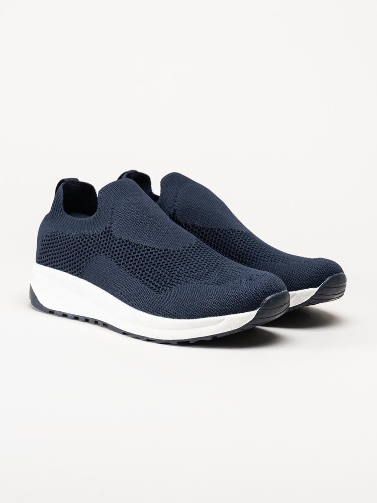 Exani - Ella - Mörkblå slip on sneakers i textil