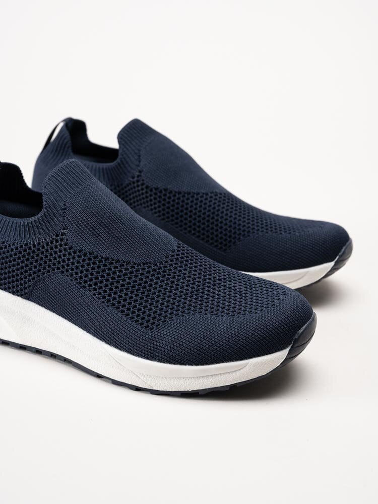 Exani - Ella - Mörkblå slip on sneakers i textil