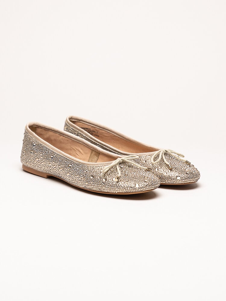 Steve Madden - Blossom-R - Guldfärgade ballerinaskor med strass