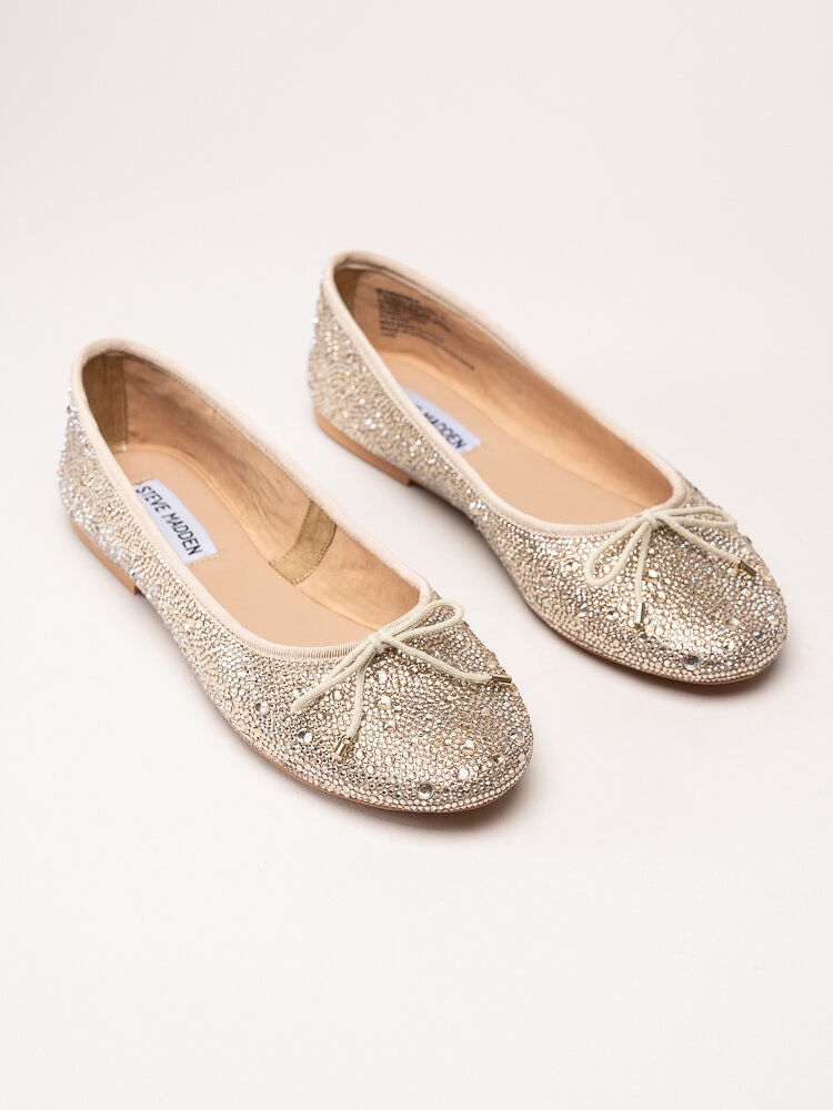 Steve Madden - Blossom-R - Guldfärgade ballerinaskor med strass