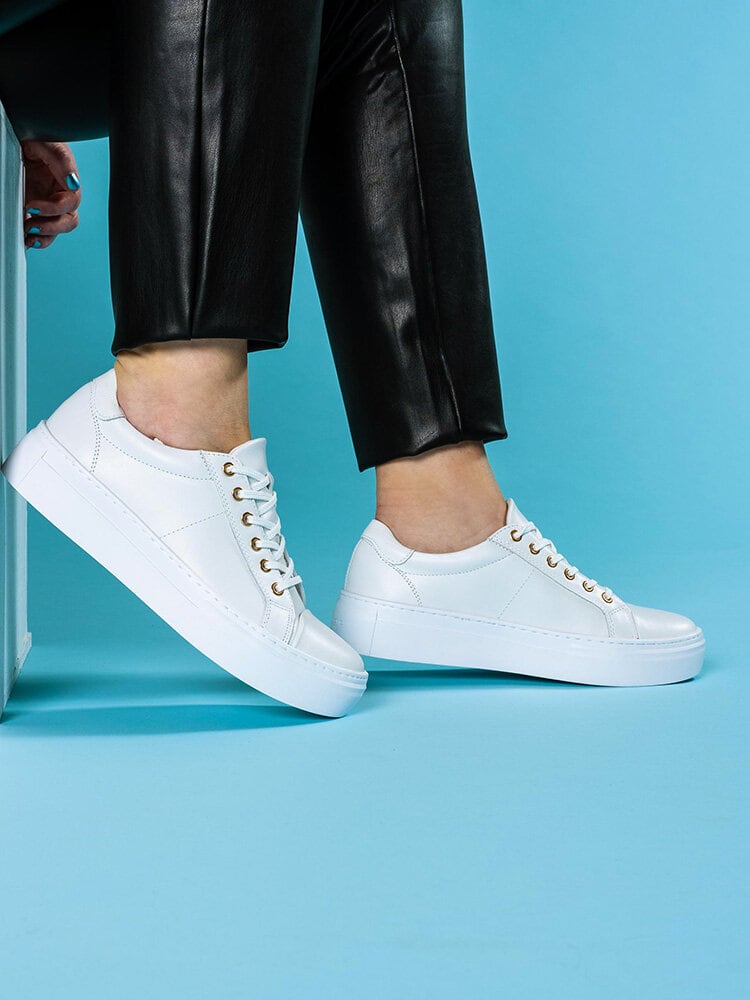 Vagabond - Zoe Platform - Vita platåsneakers i skinn