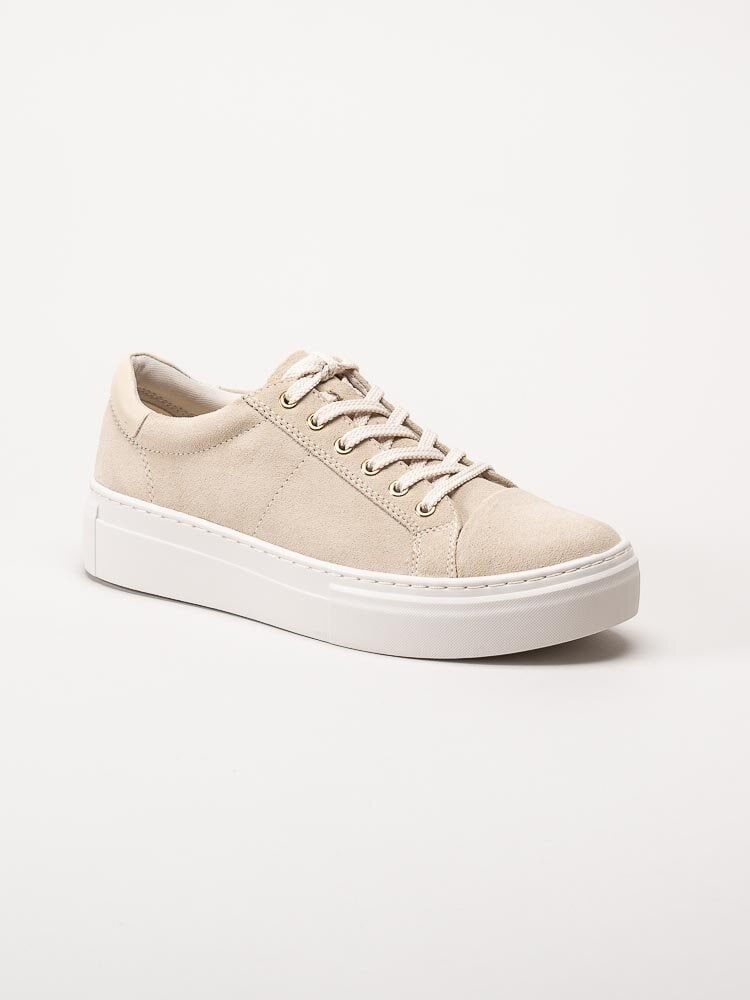 Vagabond - Zoe Platform - Beige platåsneakers i mocka