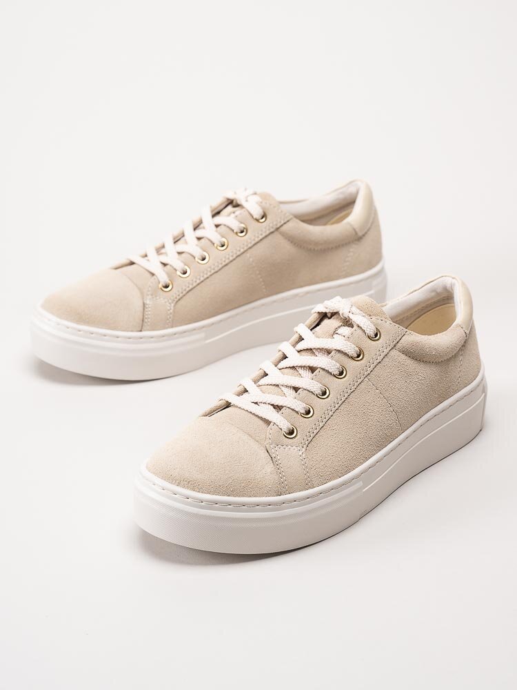 Vagabond - Zoe Platform - Beige platåsneakers i mocka