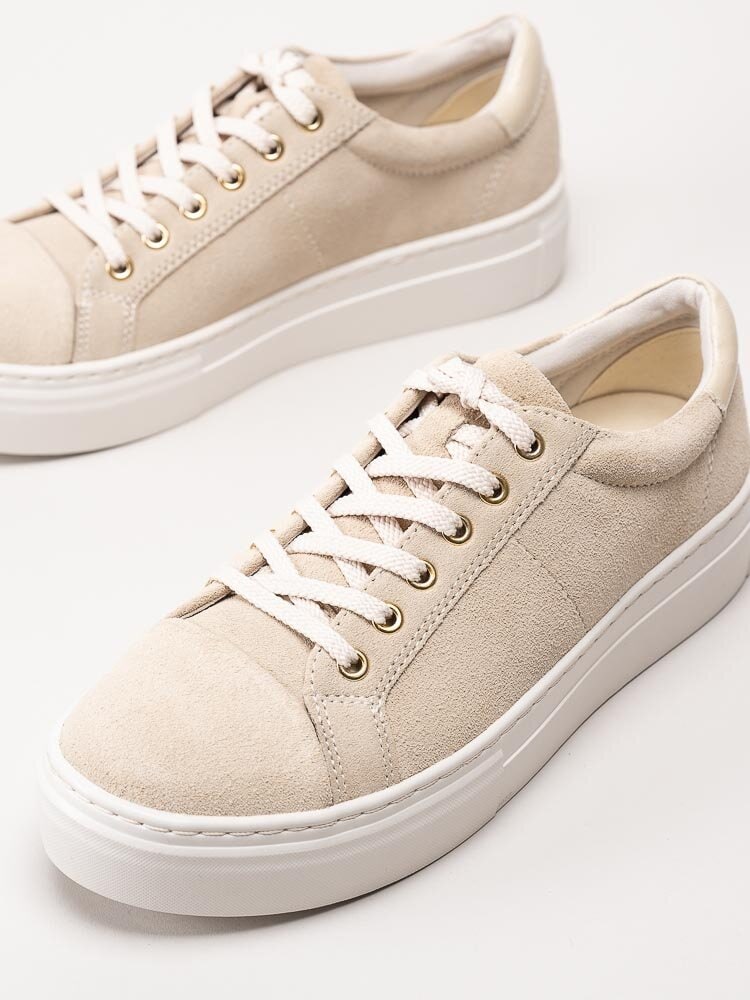 Vagabond - Zoe Platform - Beige platåsneakers i mocka