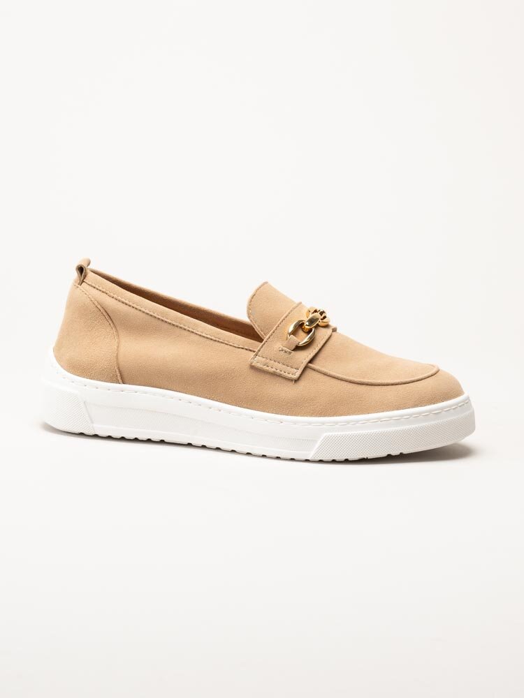 Unisa - Finday_Ks - Beige loafers i mocka