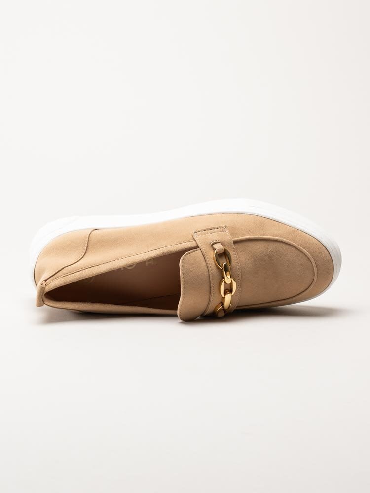 Unisa - Finday_Ks - Beige loafers i mocka