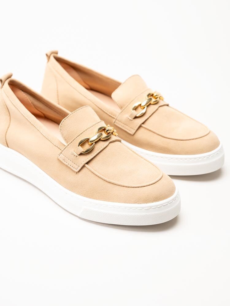 Unisa - Finday_Ks - Beige loafers i mocka