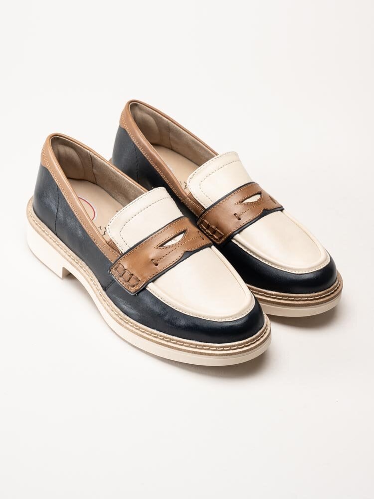 Tamaris Comfort - Blå loafers i skinn