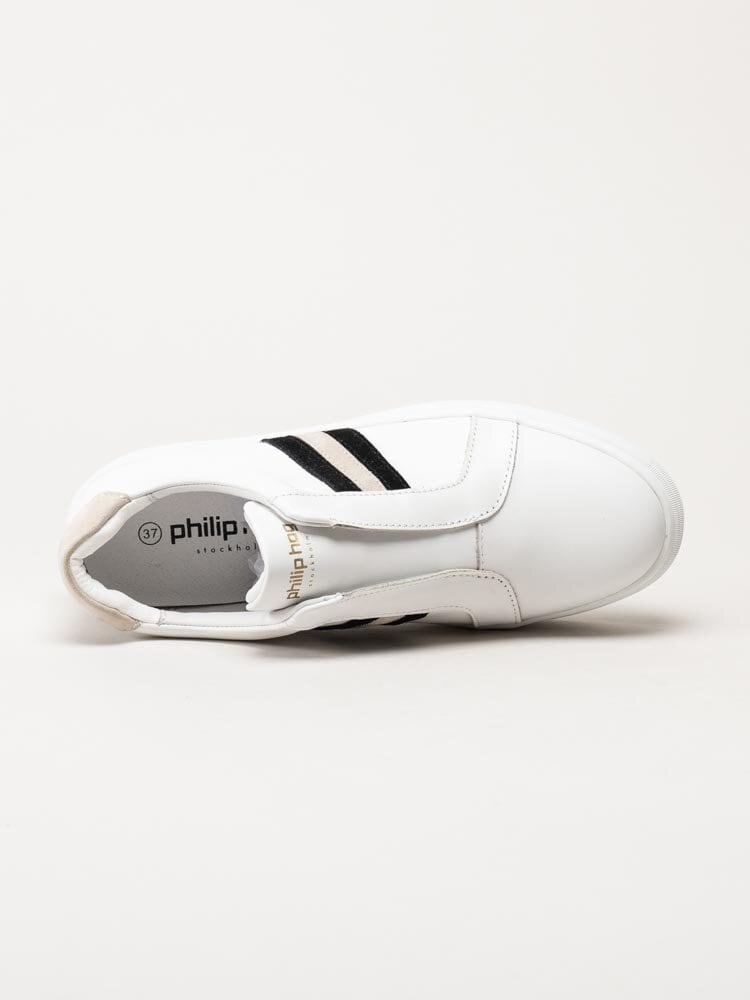 Philip Hog - May - Vita slip on sneakers i skinn