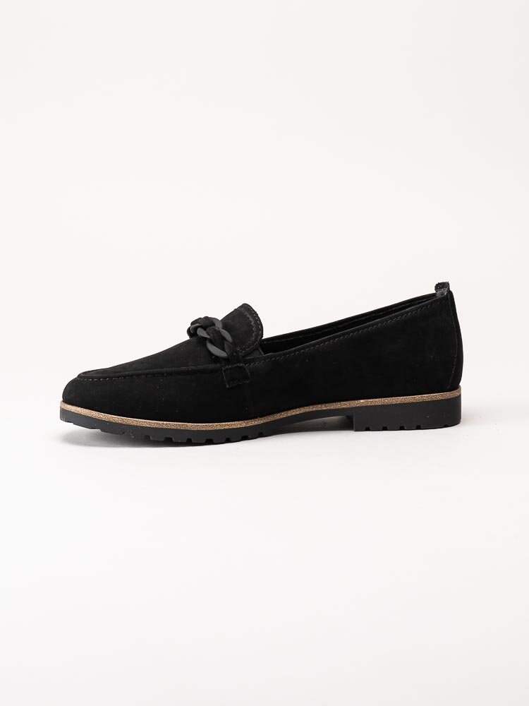 Tamaris - Svarta loafers i nubuck