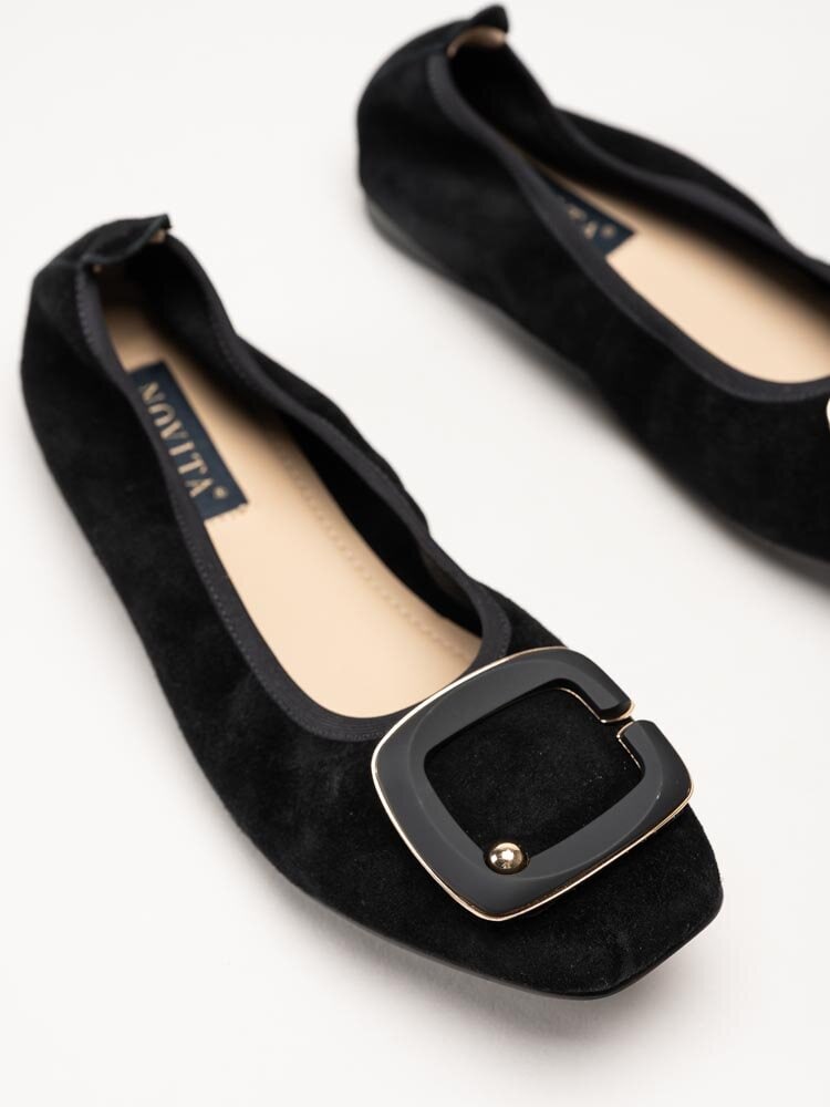 Novita - Amendola - Svart ballerina i mocka