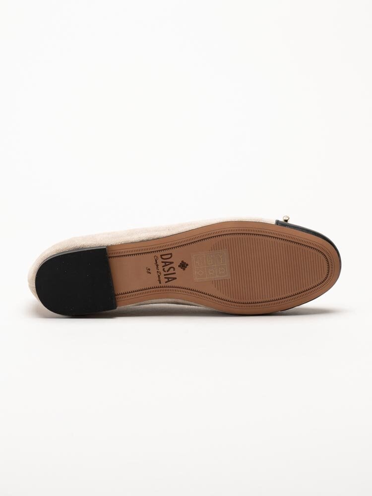 Dasia - Cate - Beige ballerinaskor i mocka