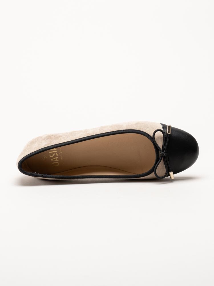 Dasia - Cate - Beige ballerinaskor i mocka