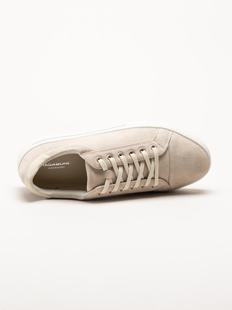 Vagabond - Zoe Platform - Ljusbeige sneakers i mocka