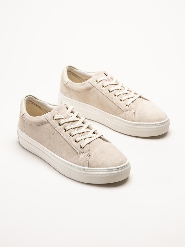 Vagabond - Zoe Platform - Ljusbeige sneakers i mocka