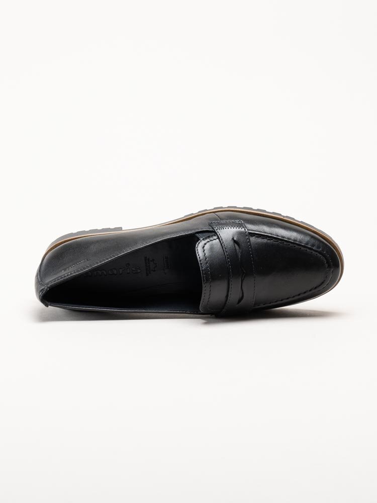 Tamaris - Mörkblå loafers i skinn