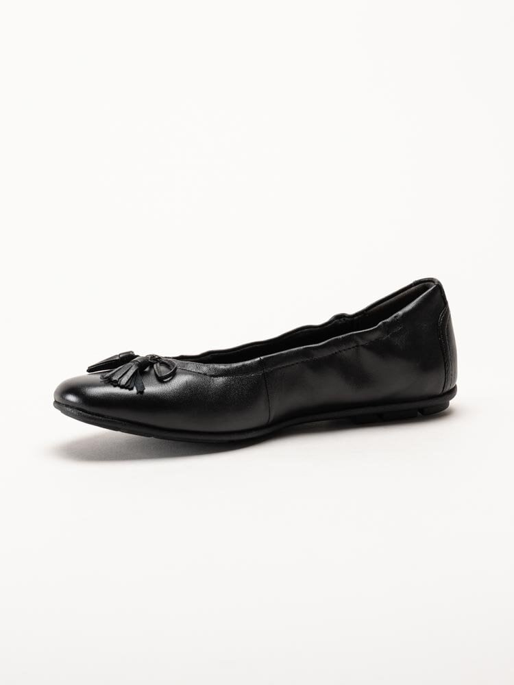 Tamaris - Svarta ballerina i skinn