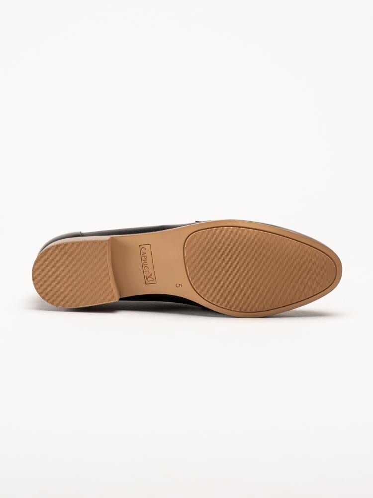 Caprice - Svarta loafers i skinn