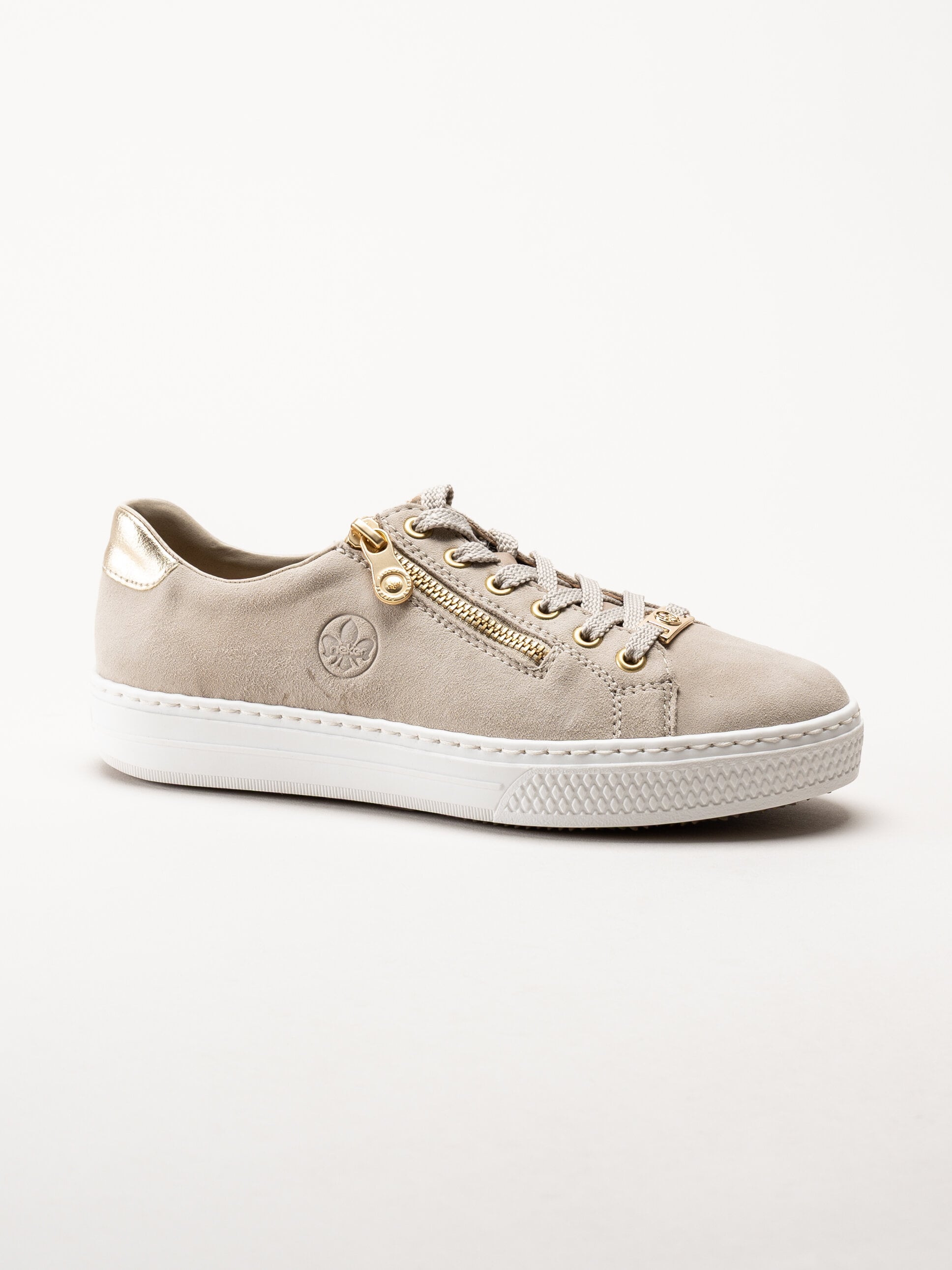 Rieker - Beige sneakers i mocka