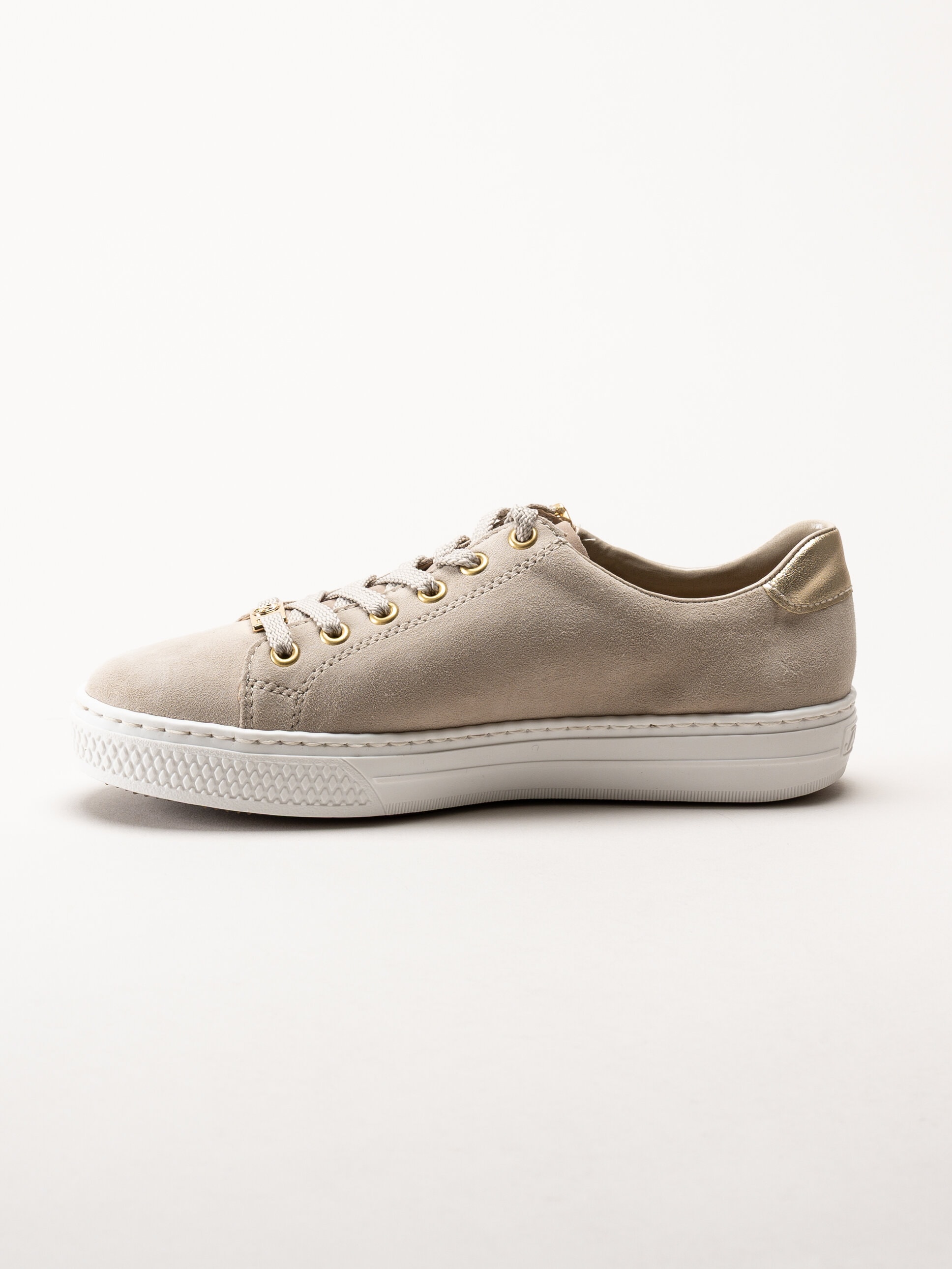 Rieker - Beige sneakers i mocka