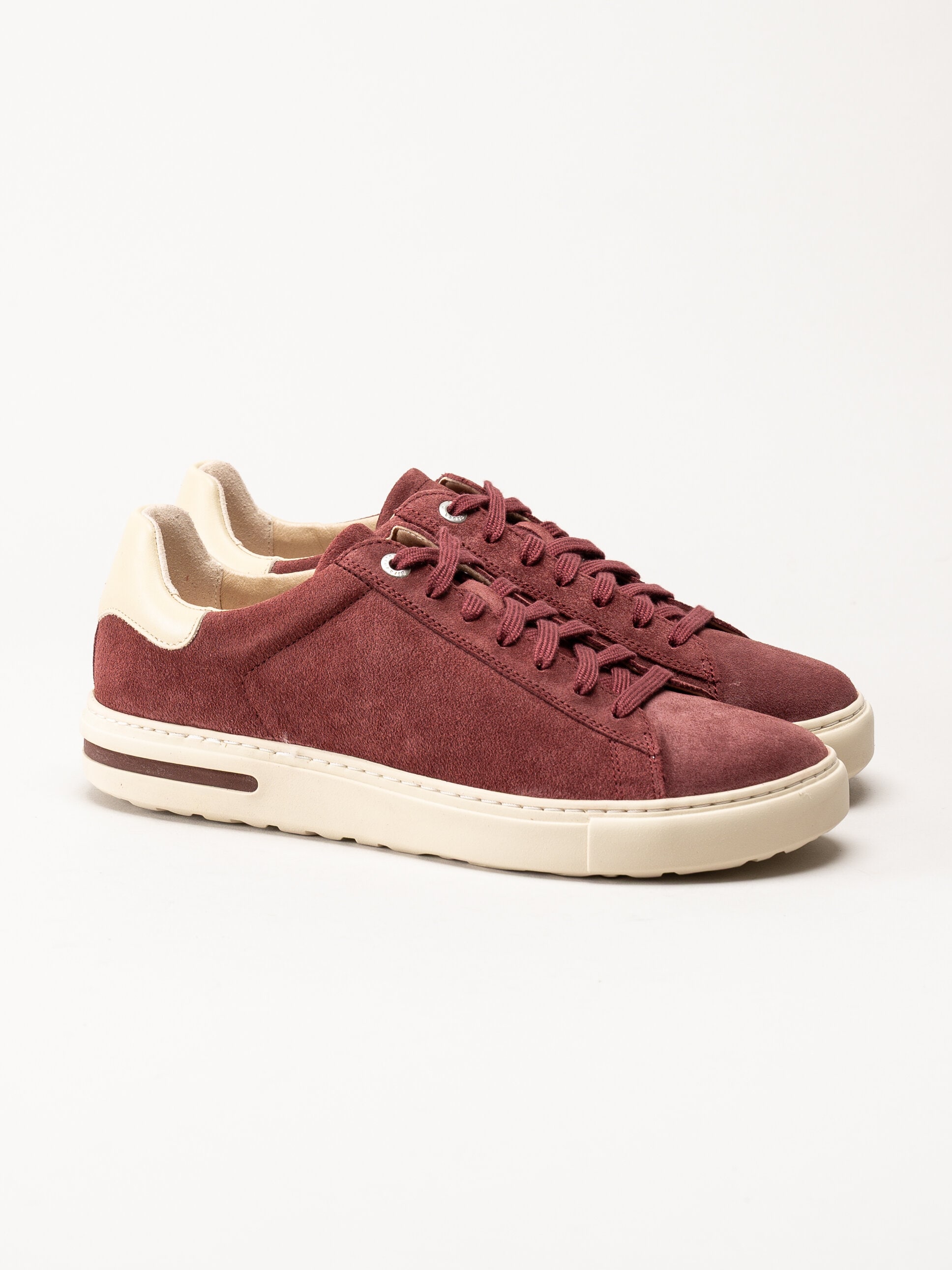 Birkenstock - Arizona Bend Low Suede - Vinröda sneakers i mocka