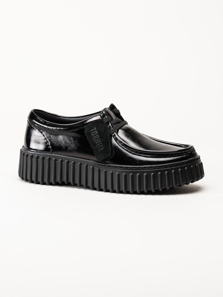 Clarks - Torhill Bee - Svarta snörskor i lack