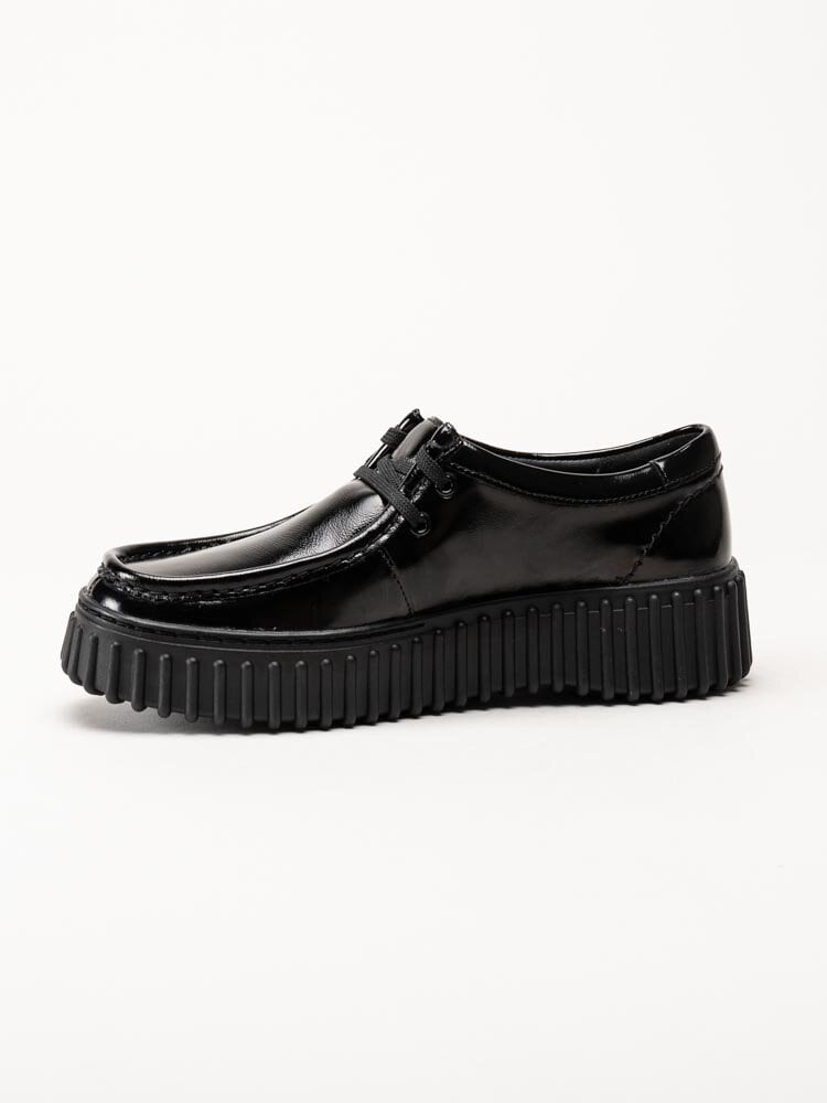 Clarks - Torhill Bee - Svarta snörskor i lack