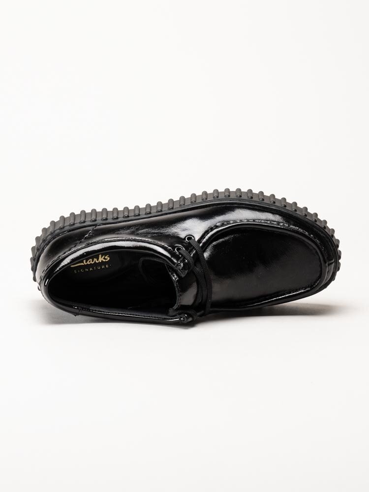 Clarks - Torhill Bee - Svarta snörskor i lack