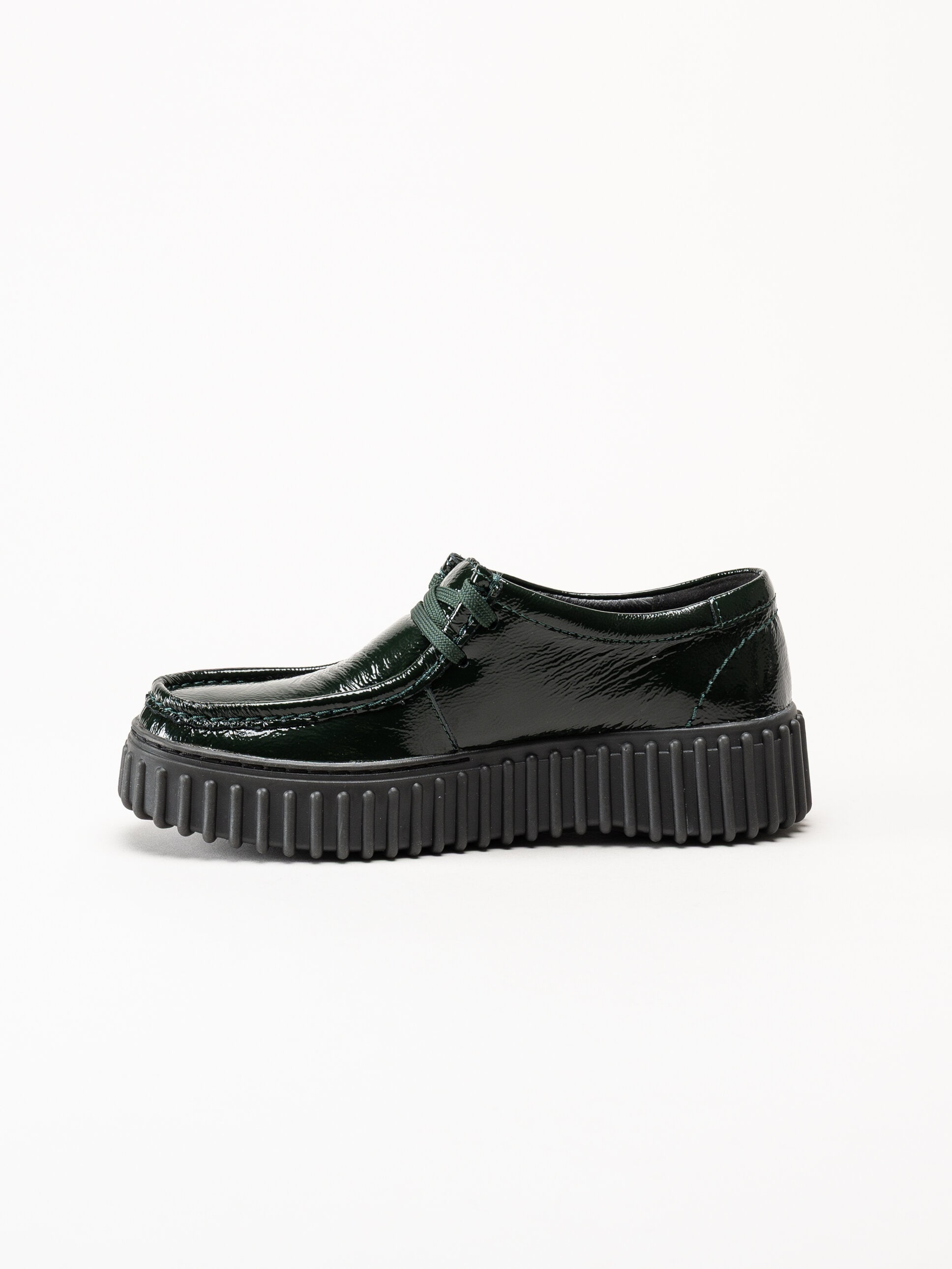 Clarks - Torhill Bee - Gröna snörskor i lack