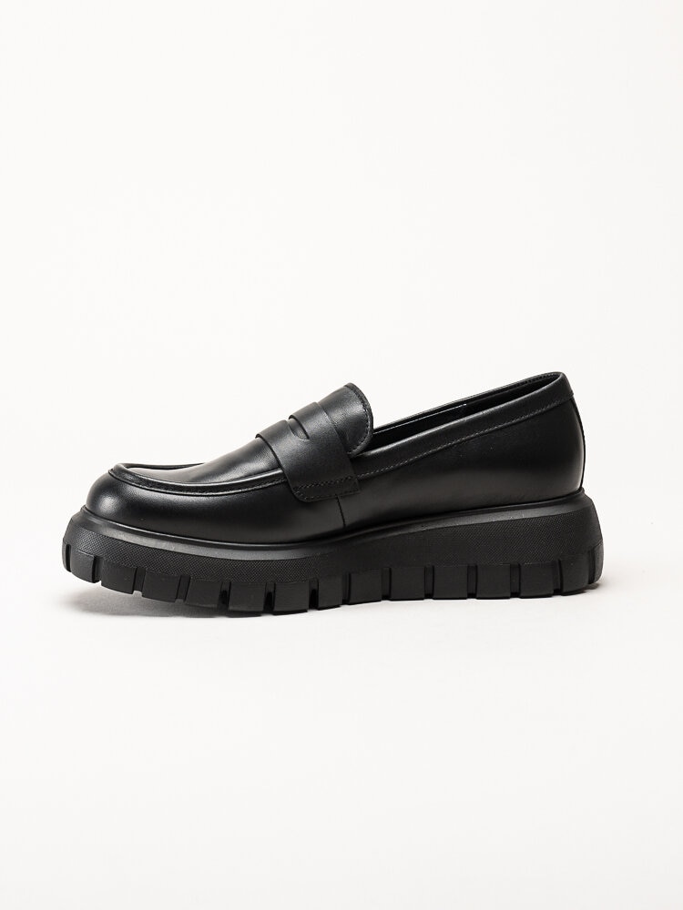 Gabor - Svarta platåloafers i skinn