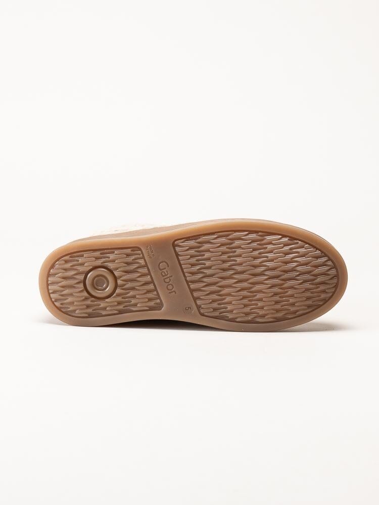 Gabor - Beige sneakers i mocka och teddy