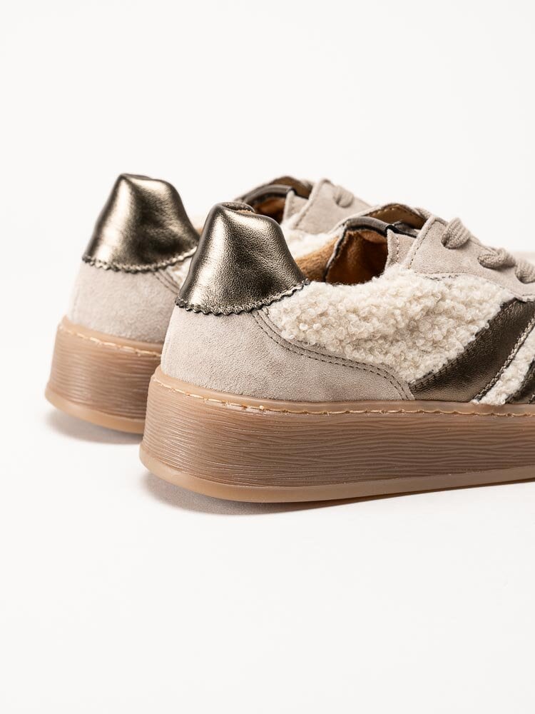 Gabor - Beige sneakers i mocka och teddy