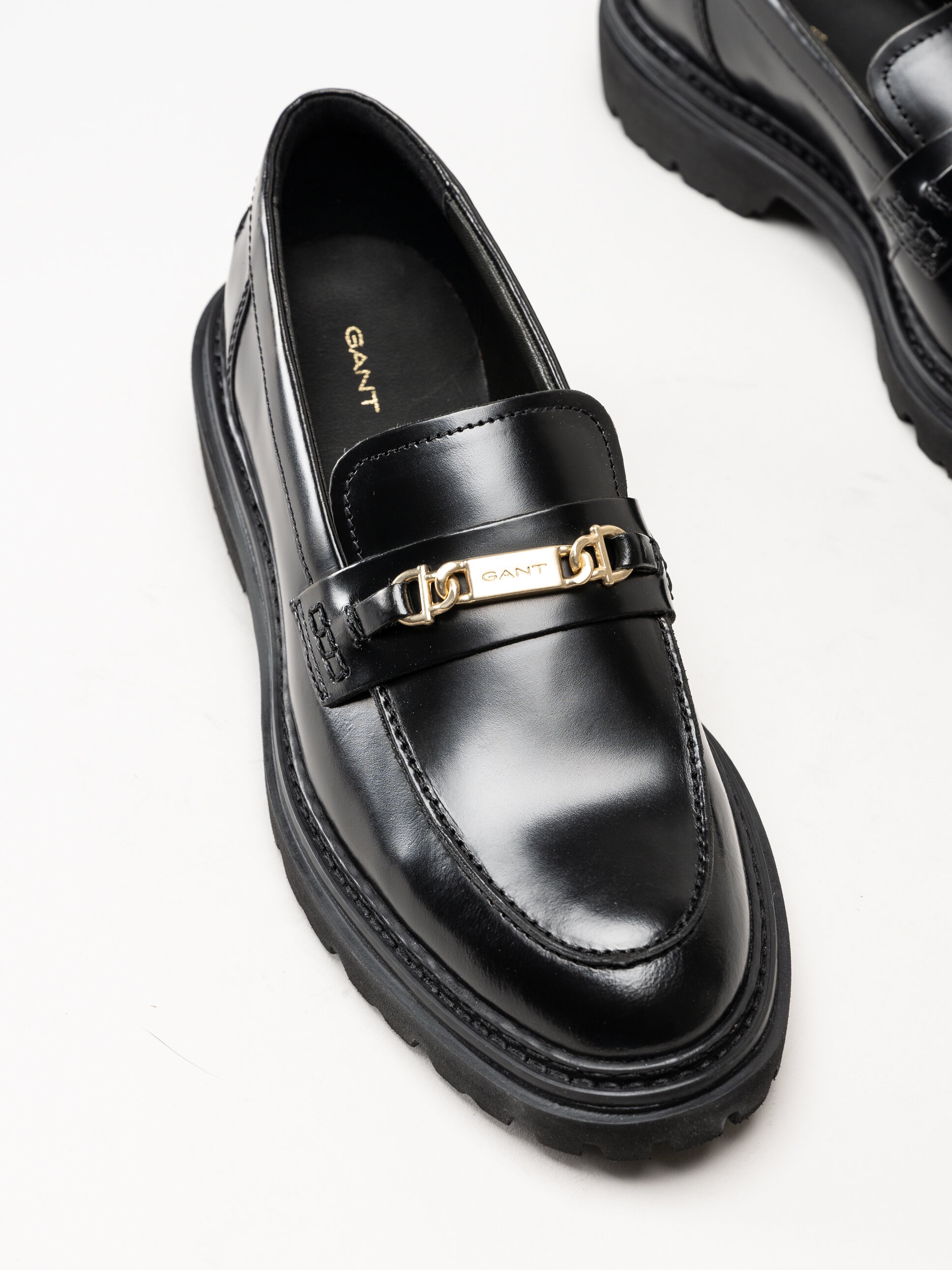 Gant Footwear - Ivyhill Low Lace Shoe - Svarta loafers i skinn